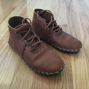 Beatrice Valenzuela / Ricardo Medina Lace Up Combinados Brown Leather Boots